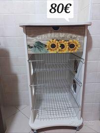 Carrello da cucina portafrutta e con portapane