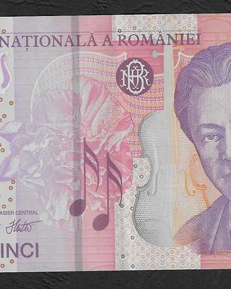 Romania - banconota circolata da 5 Lei in polimero