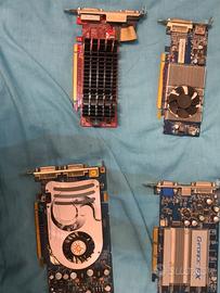 Lotto 4 schede video PCIe vintage funzionanti