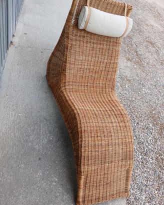 Chaise longue in vimini