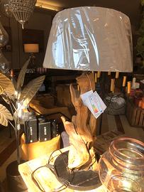 Lampada con stelo legno marino