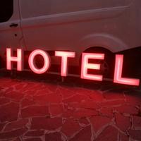 Insegna Luminosa HOTEL Anni 70 vintage Neon Vetro