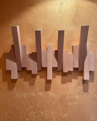 Appendiabiti per pareti in legno di faggio, 50 cm