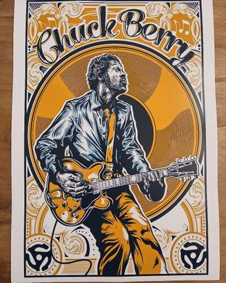 poster Chuck Berry Wallart Musica vintage rock 