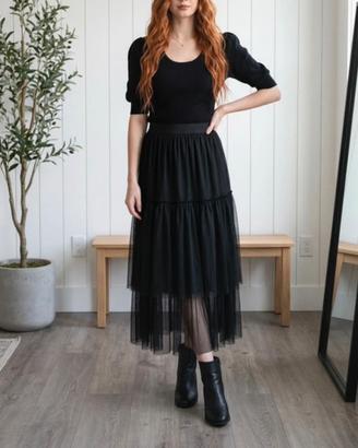 gonna Mimi-Mua Firenze in tulle nero