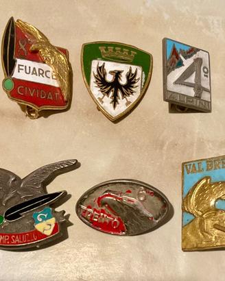 Distintivi rgt.. Alpini italiani lotto 6 esemplari