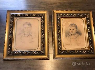 '800 - Coppia Disegni A Matita Di Merculiano