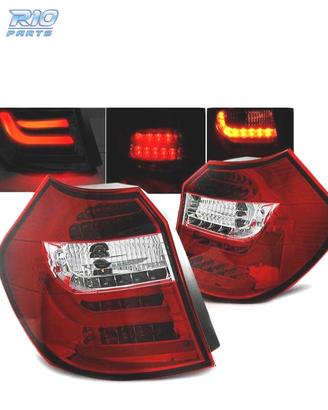 FANALI BMW E87 E81 04-07 A LED BAR ROSSI