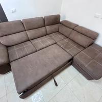 Divano letto angolare tessuto