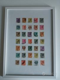 quadro con francobolli veri Repubblica Italiana 