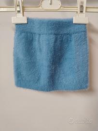 Gonna bimba 12 mesi azzurra "effetto peluche" 