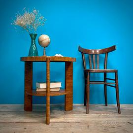 TAVOLINO TONDO ART-DECO' RADICA DI NOCE SOGGIORNO