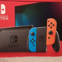 Nintendo console switxh con joy-con rosso e blu