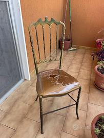 Sedia in ottone vintage anni 50