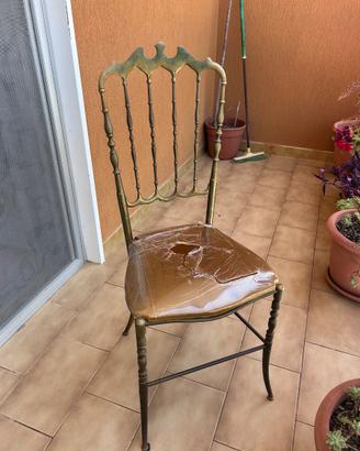 Sedia in ottone vintage anni 50