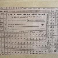 Cimelio 1940 tessera per generi alimentari 