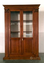 Vetrina / libreria classica in noce nazionale