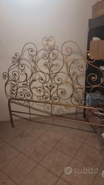 testata letto in ferro battuto dorato, matrimonial