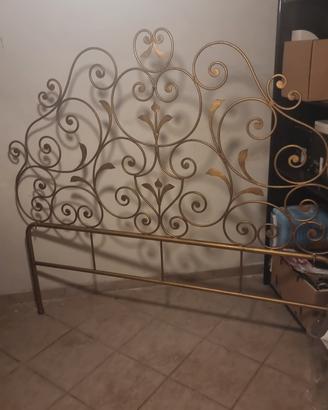 testata letto in ferro battuto dorato, matrimonial