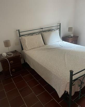 Grande letto in metallo verde