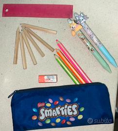Set cartoleria Stabilo, Giotto, matite fluo, penne