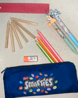 Set cartoleria Stabilo, Giotto, matite fluo, penne