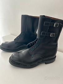 Anfibi militari originali in cuoio nero