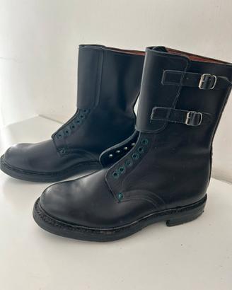 Anfibi militari originali in cuoio nero