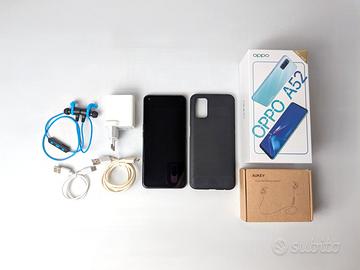 Oppo A52 blu + accessori