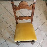 6 sedie imbottite legno vintage