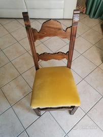 6 sedie imbottite legno vintage