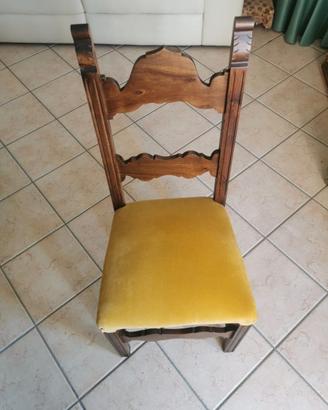 6 sedie imbottite legno vintage