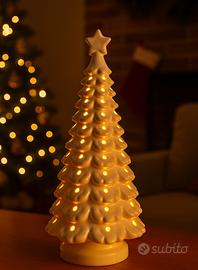 Albero di Natale, luminoso in ceramica bianca
