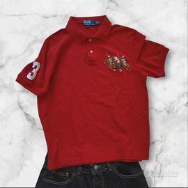 Polo Ralph Lauren rossa triple pony size M