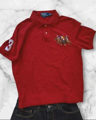 Polo Ralph Lauren rossa triple pony size M