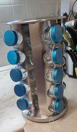 Portaspezie Girevole Acciaio 20 barattoli