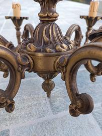 Lampadario in bronzo massiccio