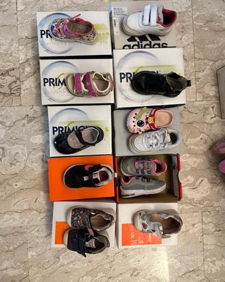 Lotto scarpe bimba da primi passi al 22