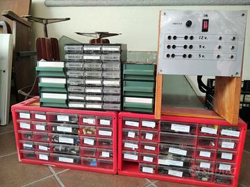 Lotto materiale elettrotecnico+trasf.banco