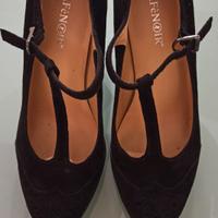 Scarpe con tacco CafèNoir in pelle scamosciata ner