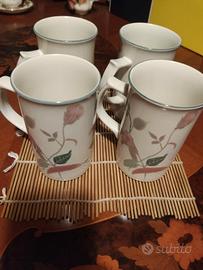 4 tazze Mikasa F3003 Silk Flowers cappuccino 