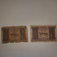 Banconote Una Lira 1939 Regno d'Italia V.E.III WW2
