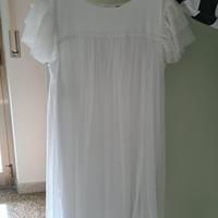 Vestito bianco Benetton in tulle plumetis - 13/14 