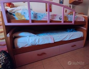 Letto a castello estraibile per camera ragazza