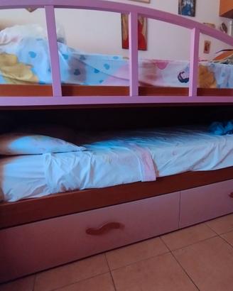Letto a castello estraibile per camera ragazza
