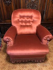 Poltroncine 2 pezzi rosa velluto