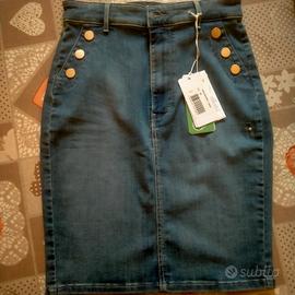 gonna elasticizzata feather weight denim