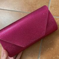 Pochette pink borsa piccola rosa fon strass nuova