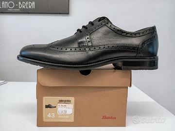 Scarpe Stringate Bata Uomo Brogue Vera Pelle 43 