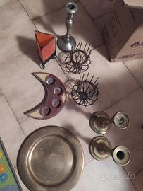 Piatto e portacandele di vario genere 